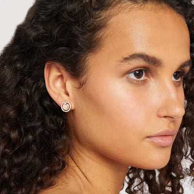 twirl stud earrings - Rose Gold