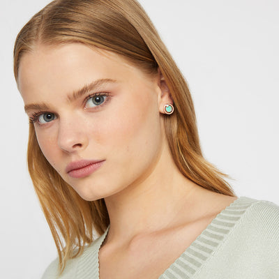 twirl enamel stud earrings - Apple Green