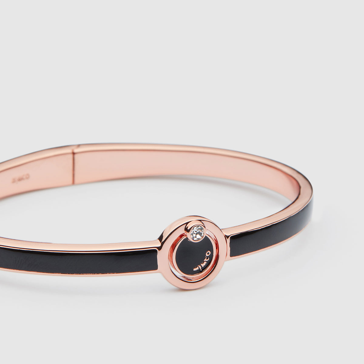 twirl enamel bangle - Black Rose Gold