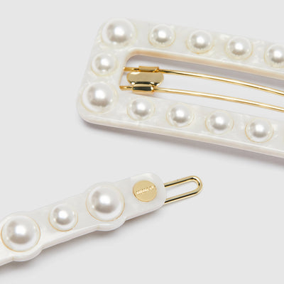 Disco Hair Clip Set - Pearl