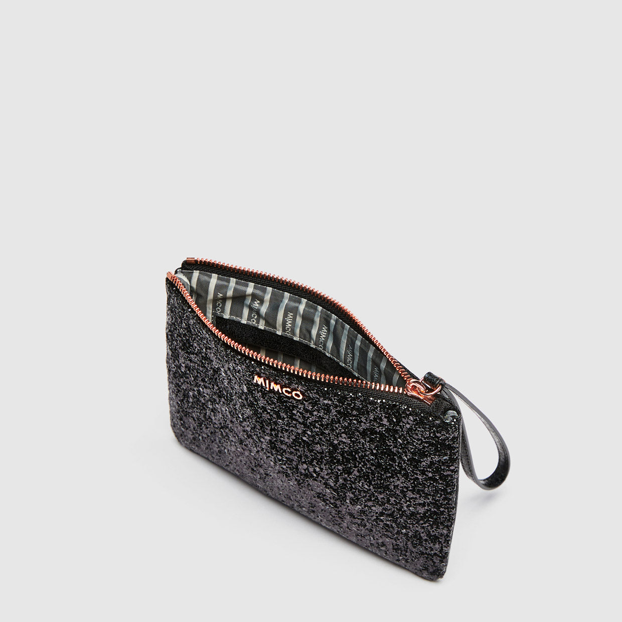 Glitz Medium Pouch - Black Rose Gold