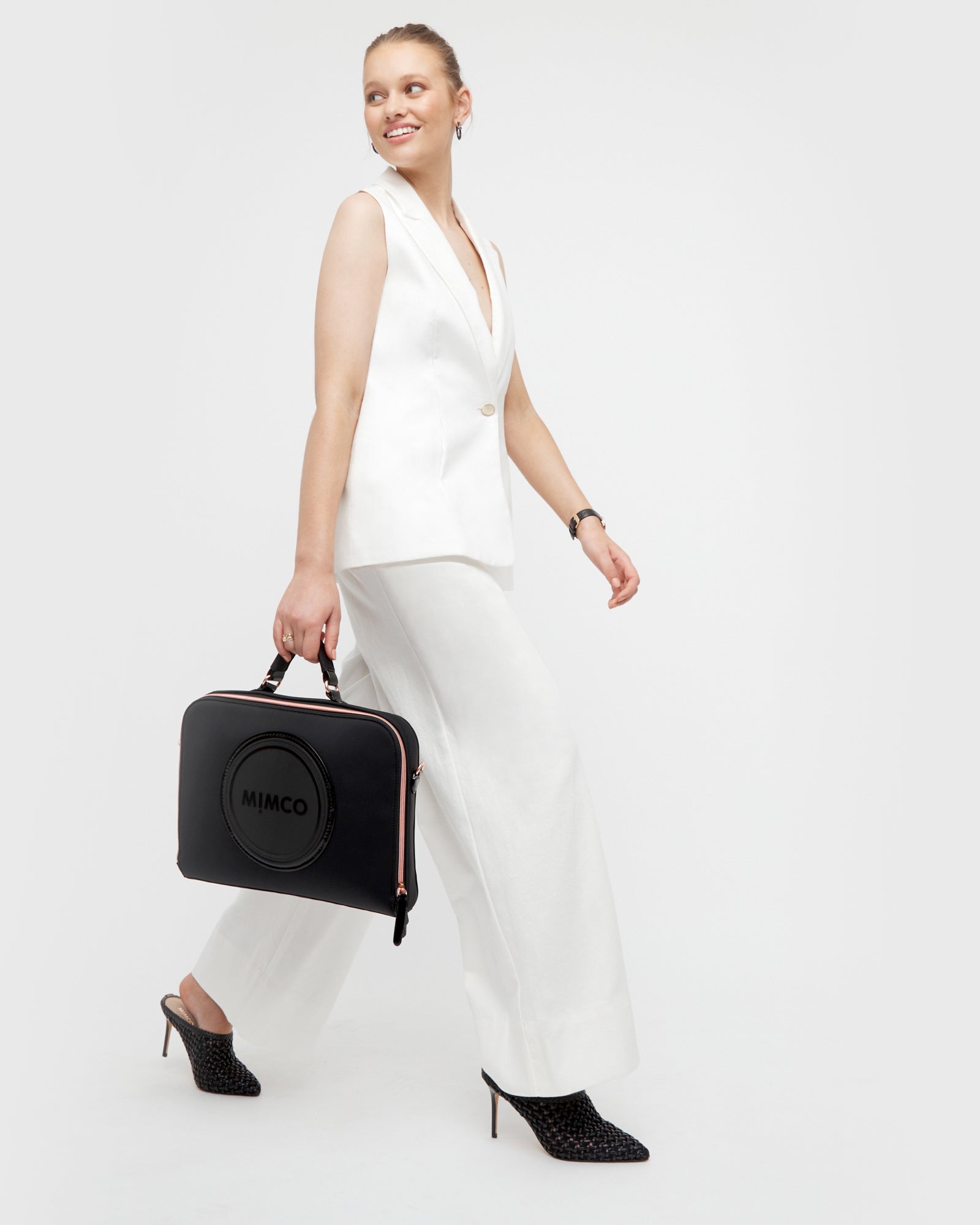 Serenity Laptop Bag - Black Rose Gold