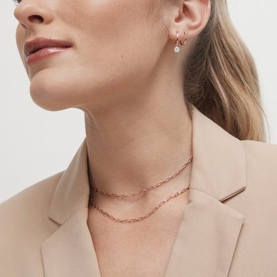 Connective Sterling Silver Necklace - Rose Gold