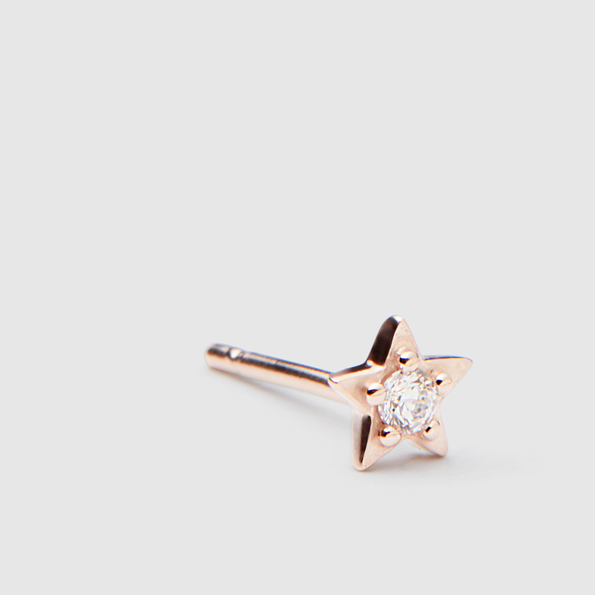 Star Blazer Sterling Silver Single Stud Earring - Rose Gold