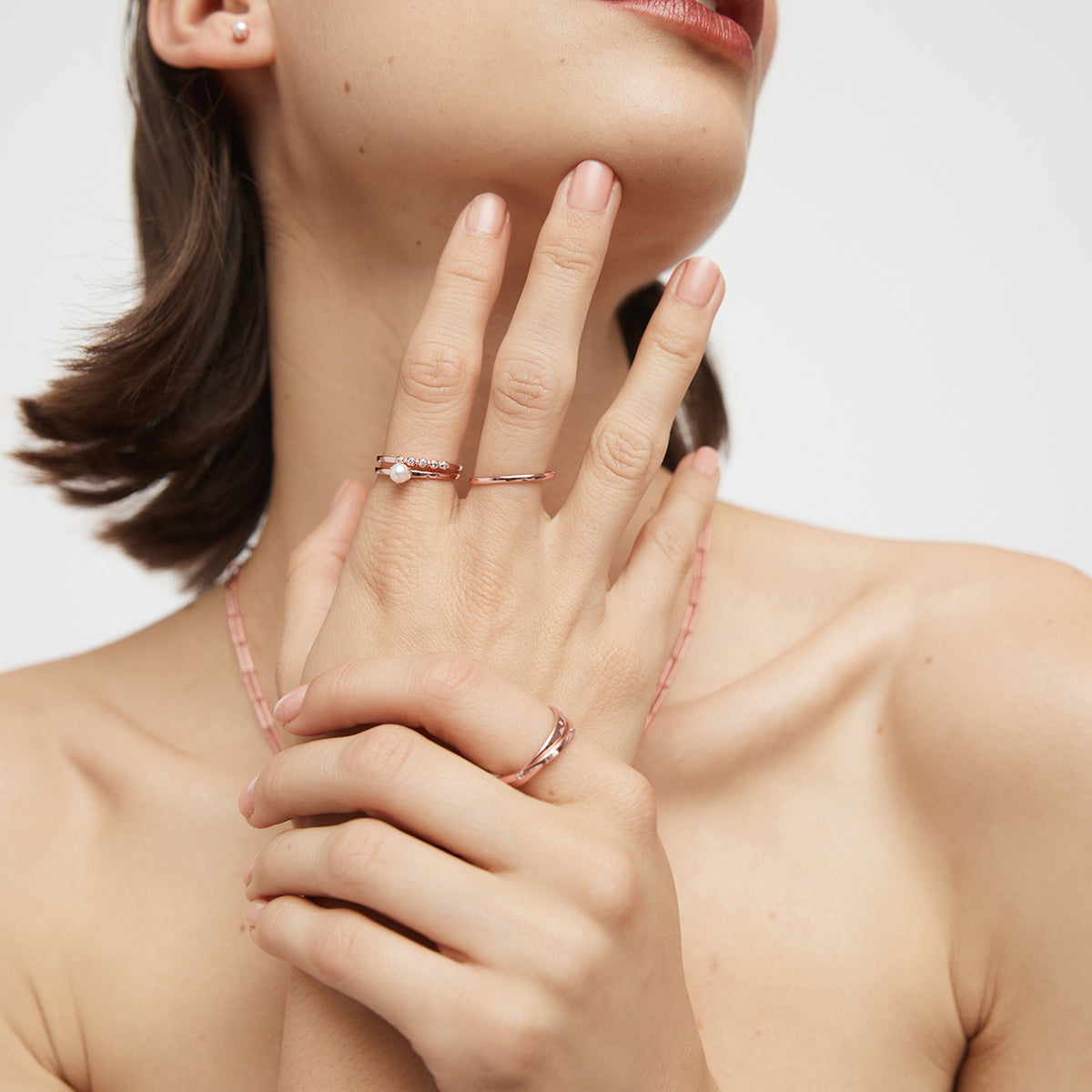 Radiant Sterling Silver Ring - Rose Gold