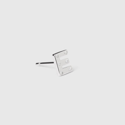 Fundamentals Sterling Silver Single Stud E - Silver