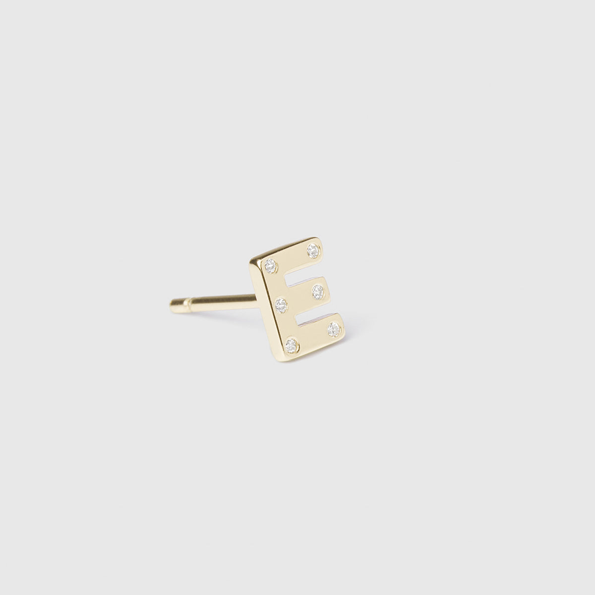 Fundamentals Sterling Silver Single Stud E - Gold