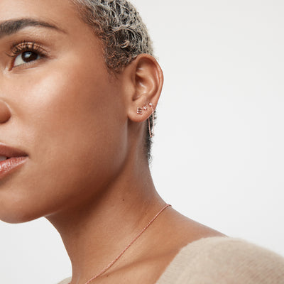 Fundamentals Sterling Silver Single Stud E - Gold