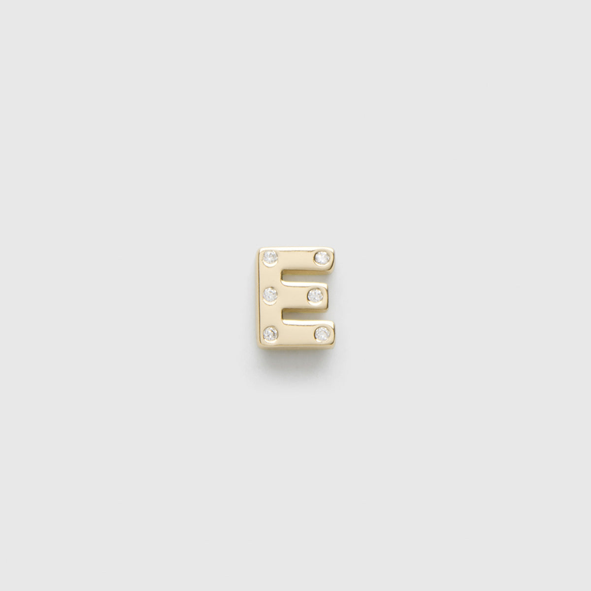 Fundamentals Sterling Silver Single Stud E - Gold