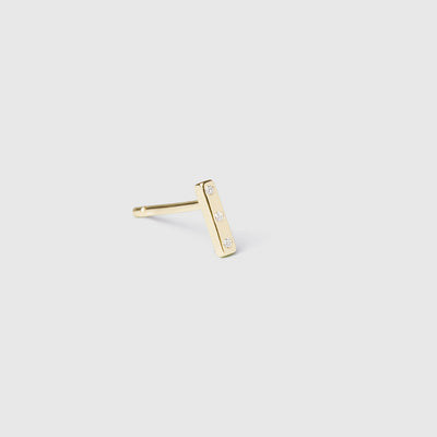Fundamentals Sterling Silver Single Stud I - Gold
