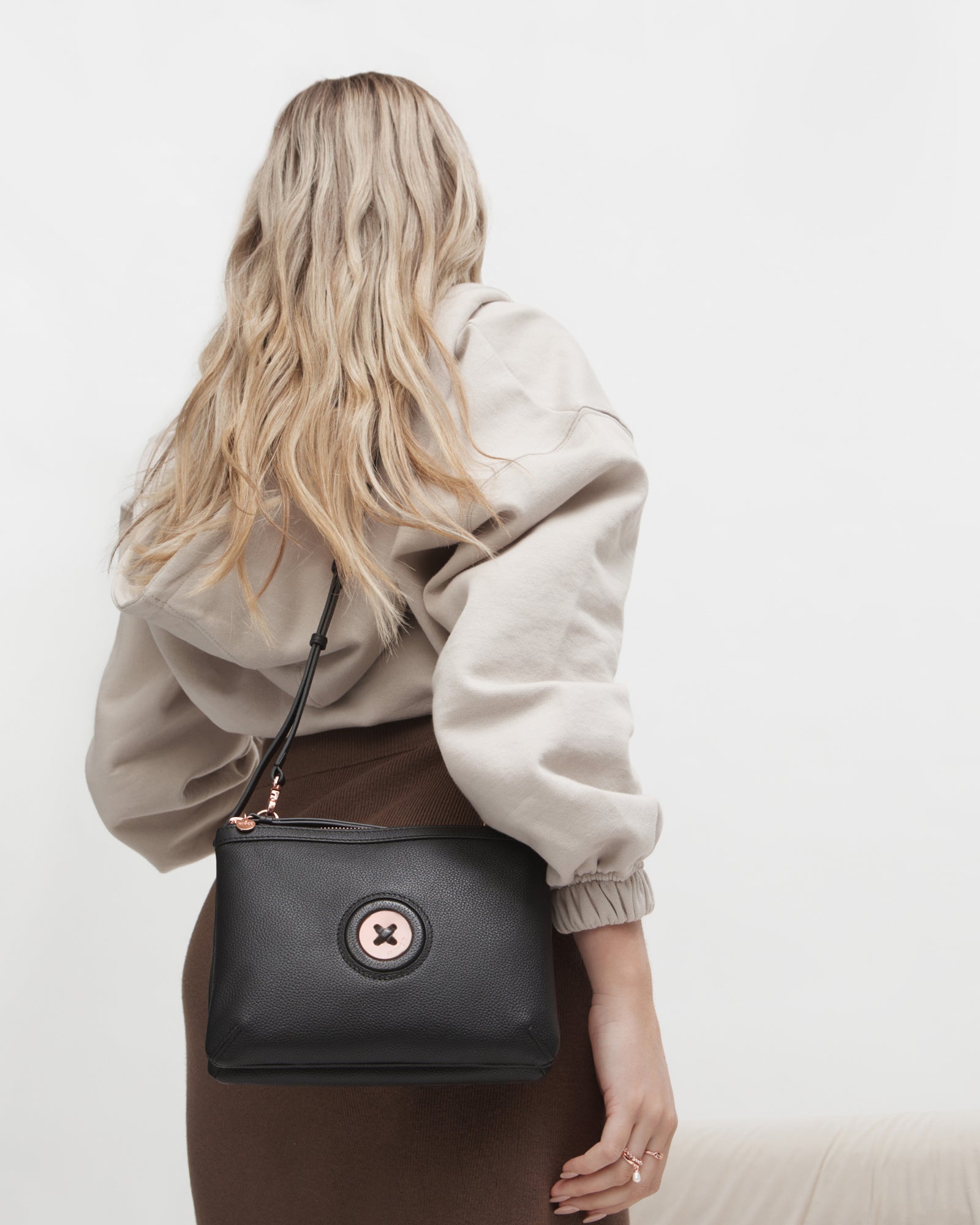 Mim-Mazing Duo Cross Body Bag - Black Rose Gold