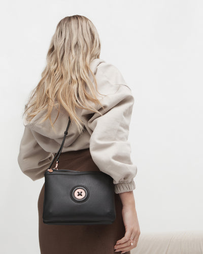 Mim-Mazing Duo Cross Body Bag - Black Rose Gold