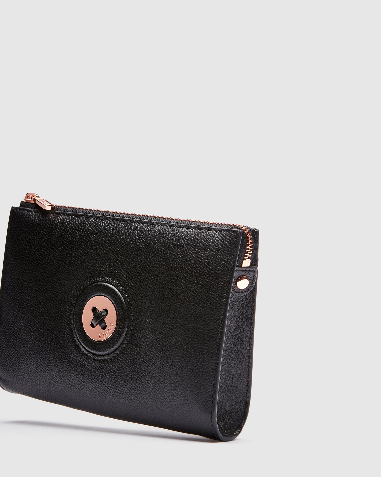 Mim-Mazing Medium Pouch - Black Rose Gold