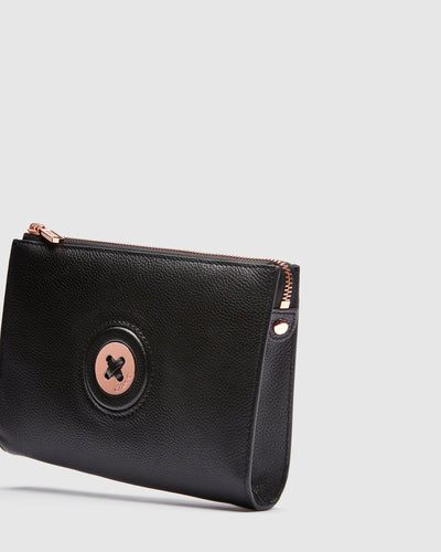 Mim-Mazing Medium Pouch - Black Rose Gold