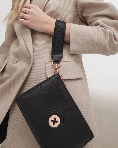 Mim-Mazing Medium Pouch - Black Rose Gold