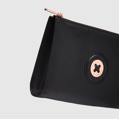 Mim-Mazing Medium Pouch - Black Rose Gold