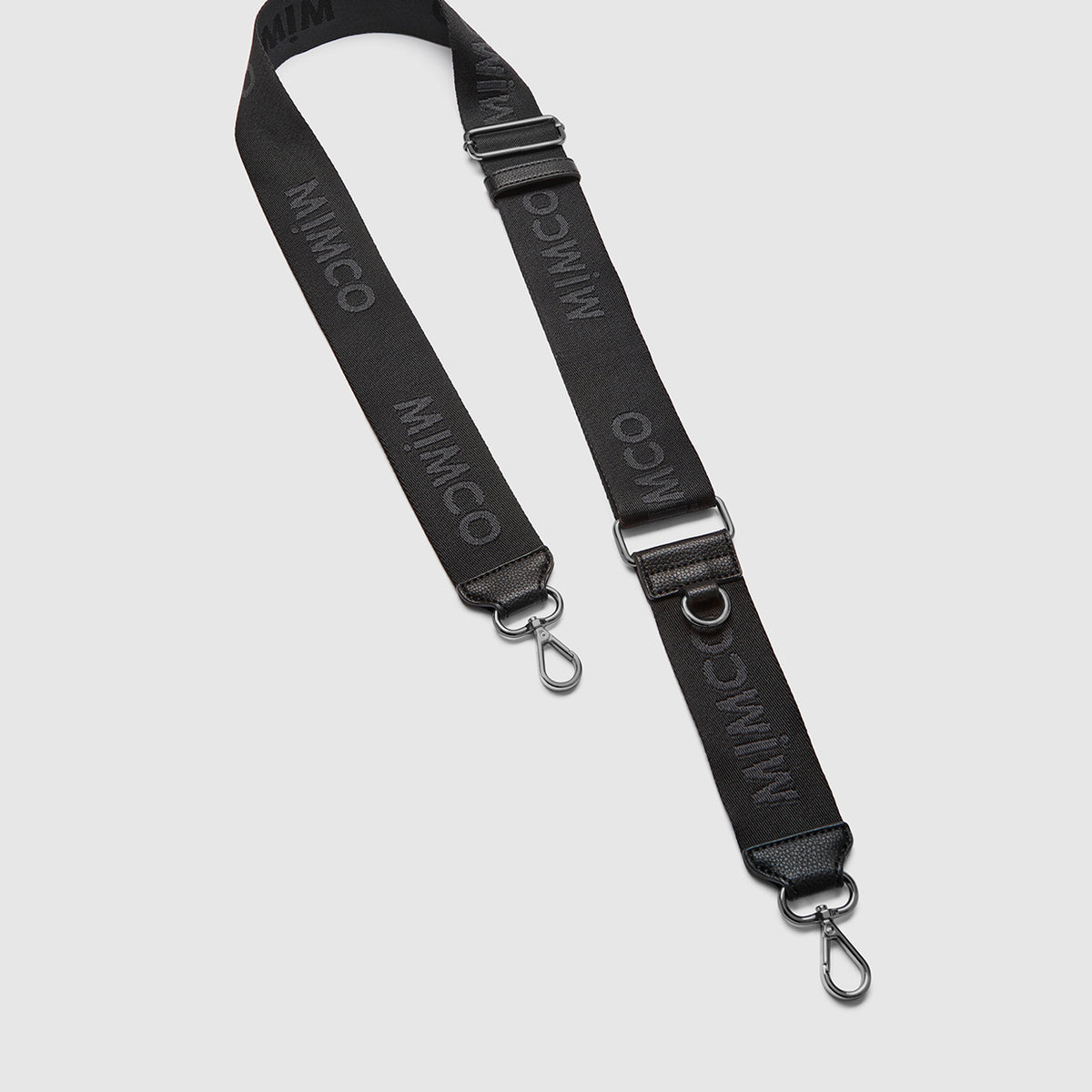 Wide Webbing Bag Strap - Black Gunmetal