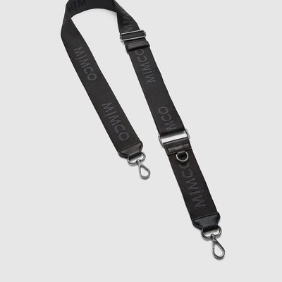 Wide Webbing Bag Strap - Black Gunmetal