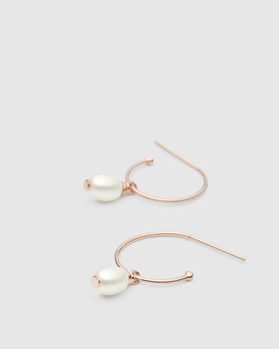 Era Sterling Silver Hoop Earrings - Rose Gold