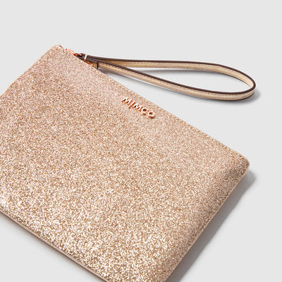 Shimmer Medium Pouch - Light Gold