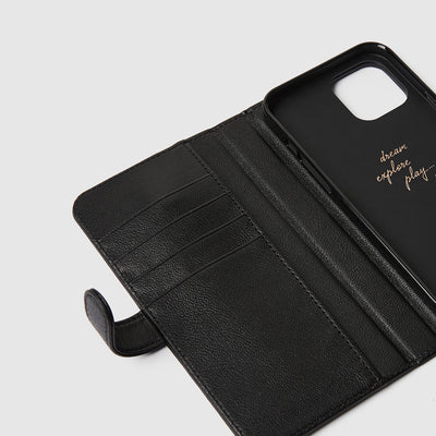 Shine Flip Case For iPhone 12 Pro Max - Black Rose Gold
