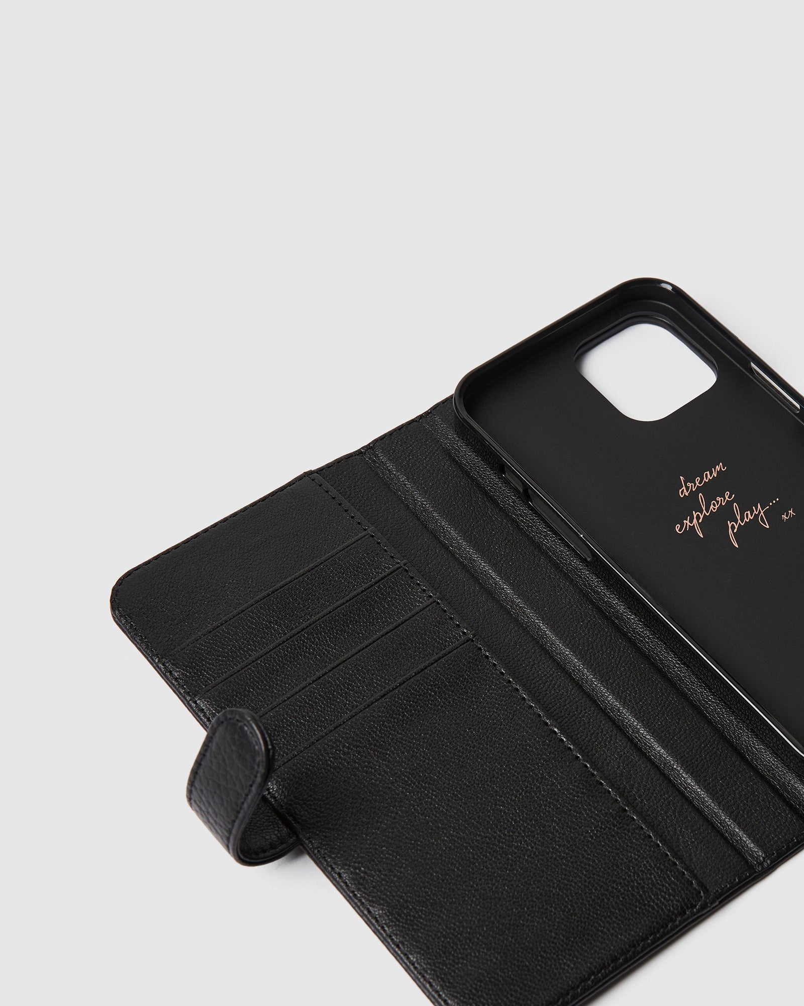 Mim-Mazing Flip Case For iPhone 12 Pro Max - Black Rose Gold
