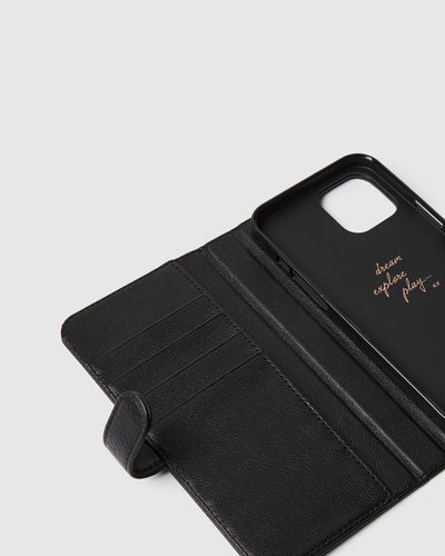 Mim-Mazing Flip Case For iPhone 12 Pro Max - Black Rose Gold