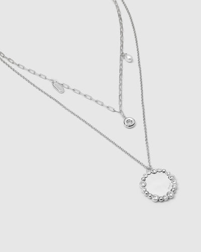Ringlet Duo Necklace - Silver