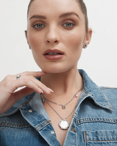 Ringlet Duo Necklace - Silver