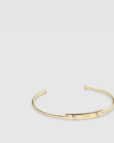 Twinkling Sterling Silver Cuff Bangle - Gold