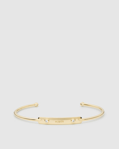 Twinkling Sterling Silver Cuff Bangle - Gold
