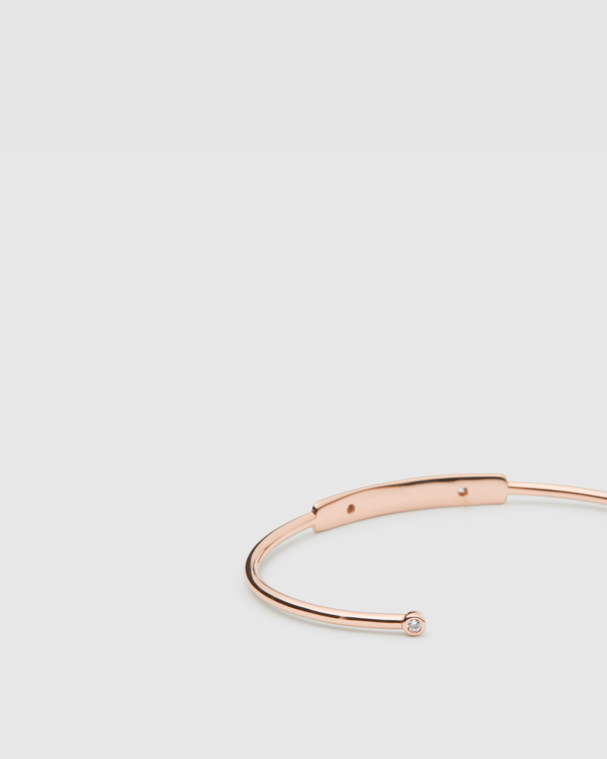 Twinkling Sterling Silver Cuff Bangle - Rose Gold