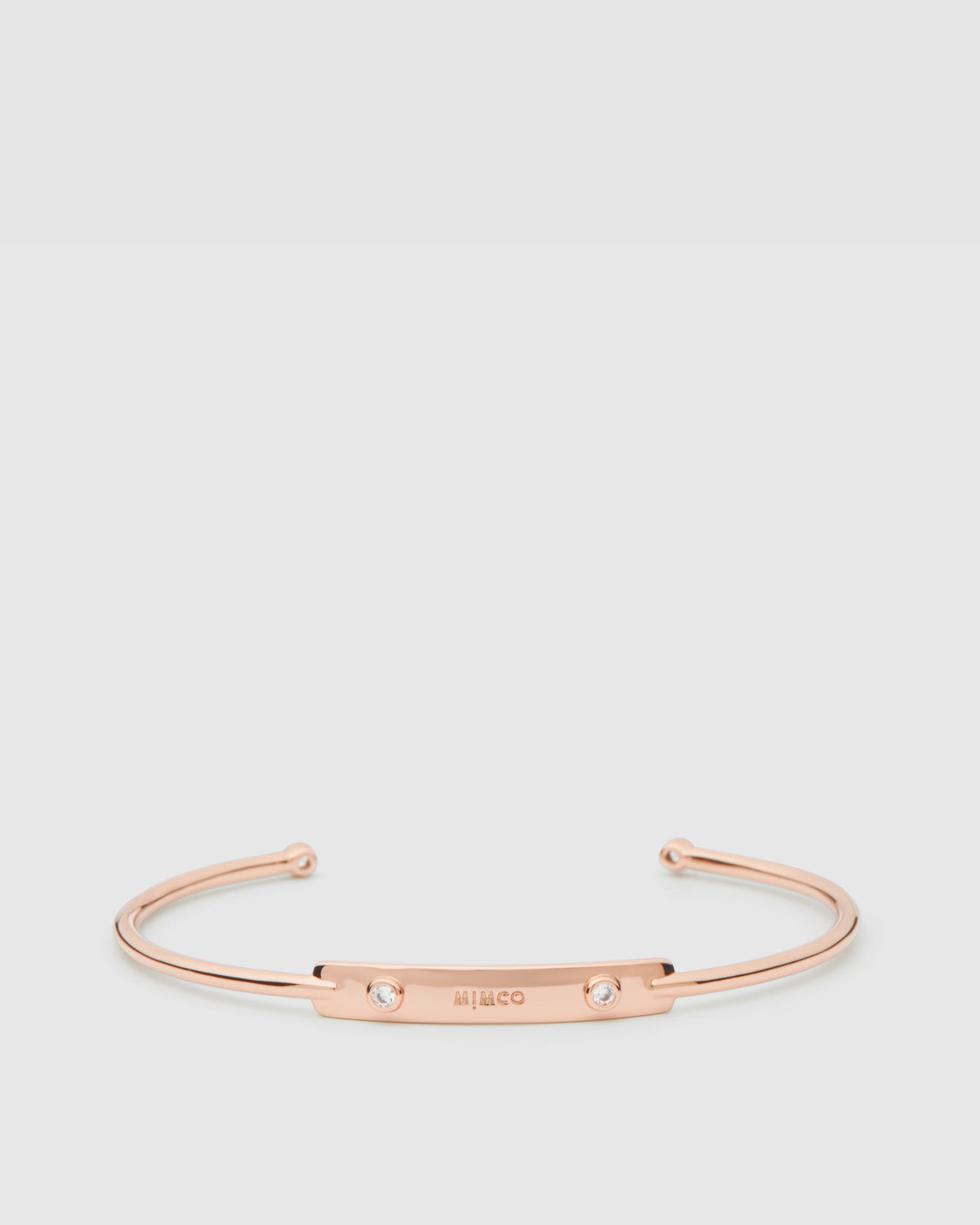 Twinkling Sterling Silver Cuff Bangle - Rose Gold