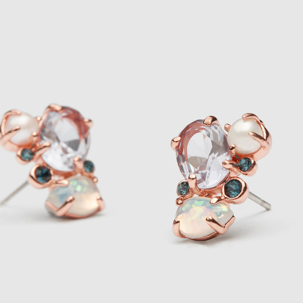 Trinket Cluster Stud Earrings - Lilac Marle