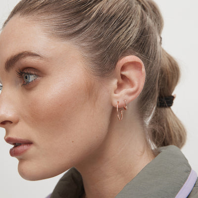 Loop Sterling Silver Hoop Earrings - Rose Gold