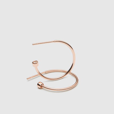 Loop Sterling Silver Hoop Earrings - Rose Gold