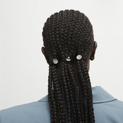 Ringlet Hair Pony Set - Silver