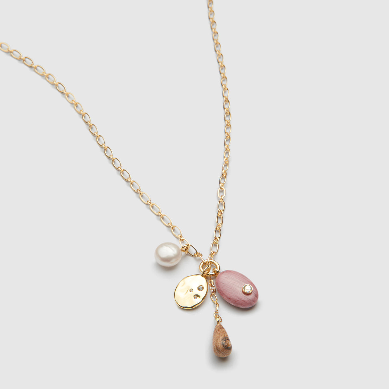 Trinket Charm Necklace - Crimson Pink