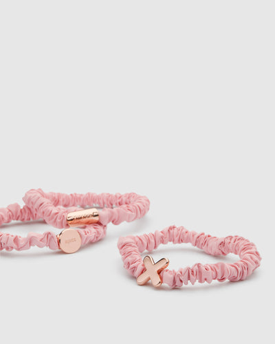 Mim-Twist Hair Scrunchie Set - Cosmetic Pink