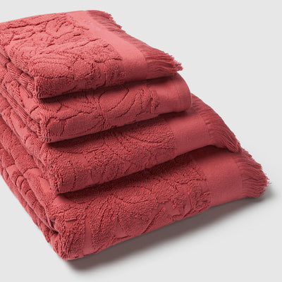 Garden Party Bath Towel - Crimson Pink