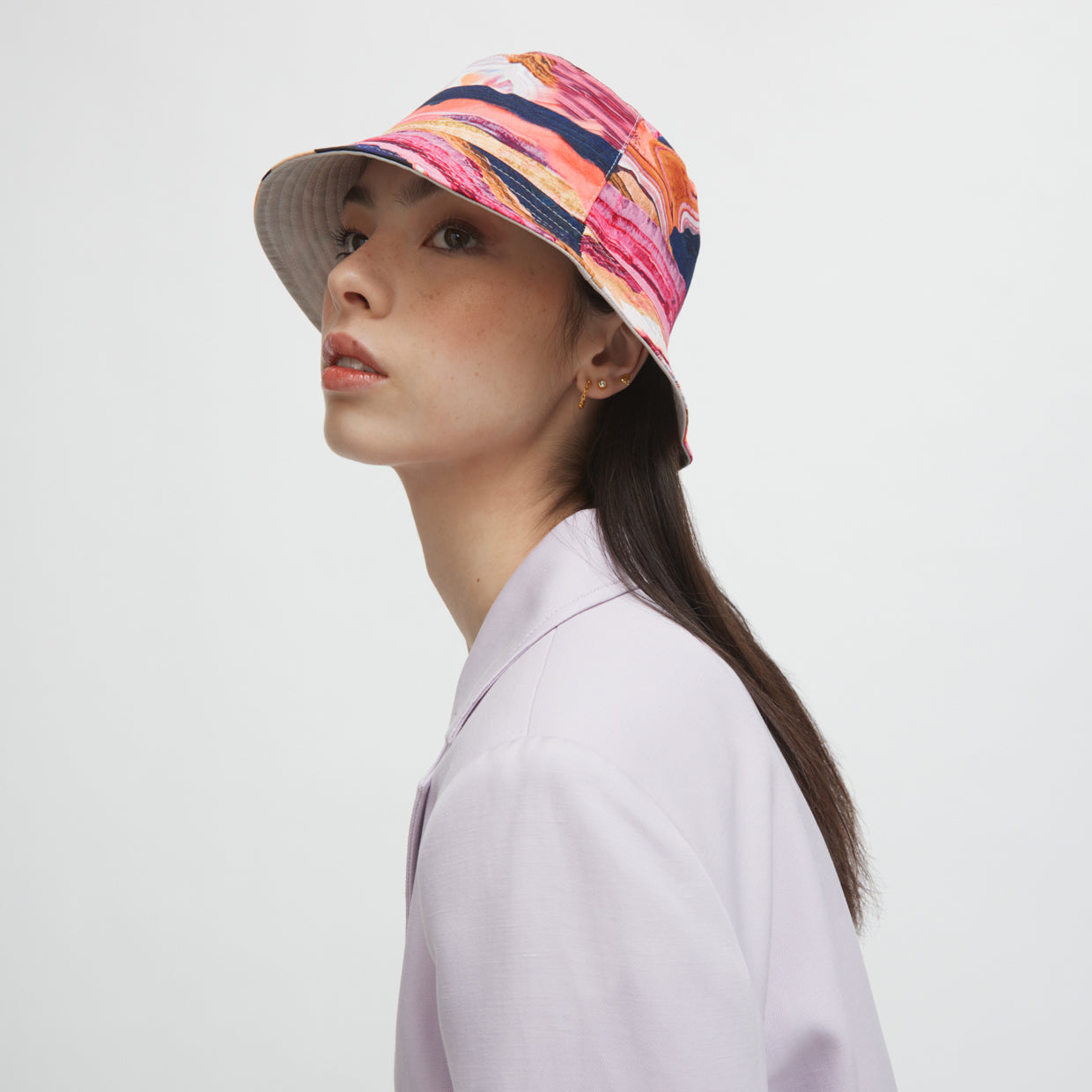 Earth Gazer Bucket Hat - Crimson Pink