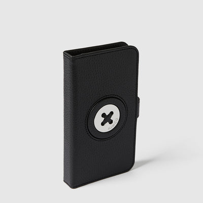 Mim-Mazing Flip Case For iPhone 12-12 Pro - Black Silver