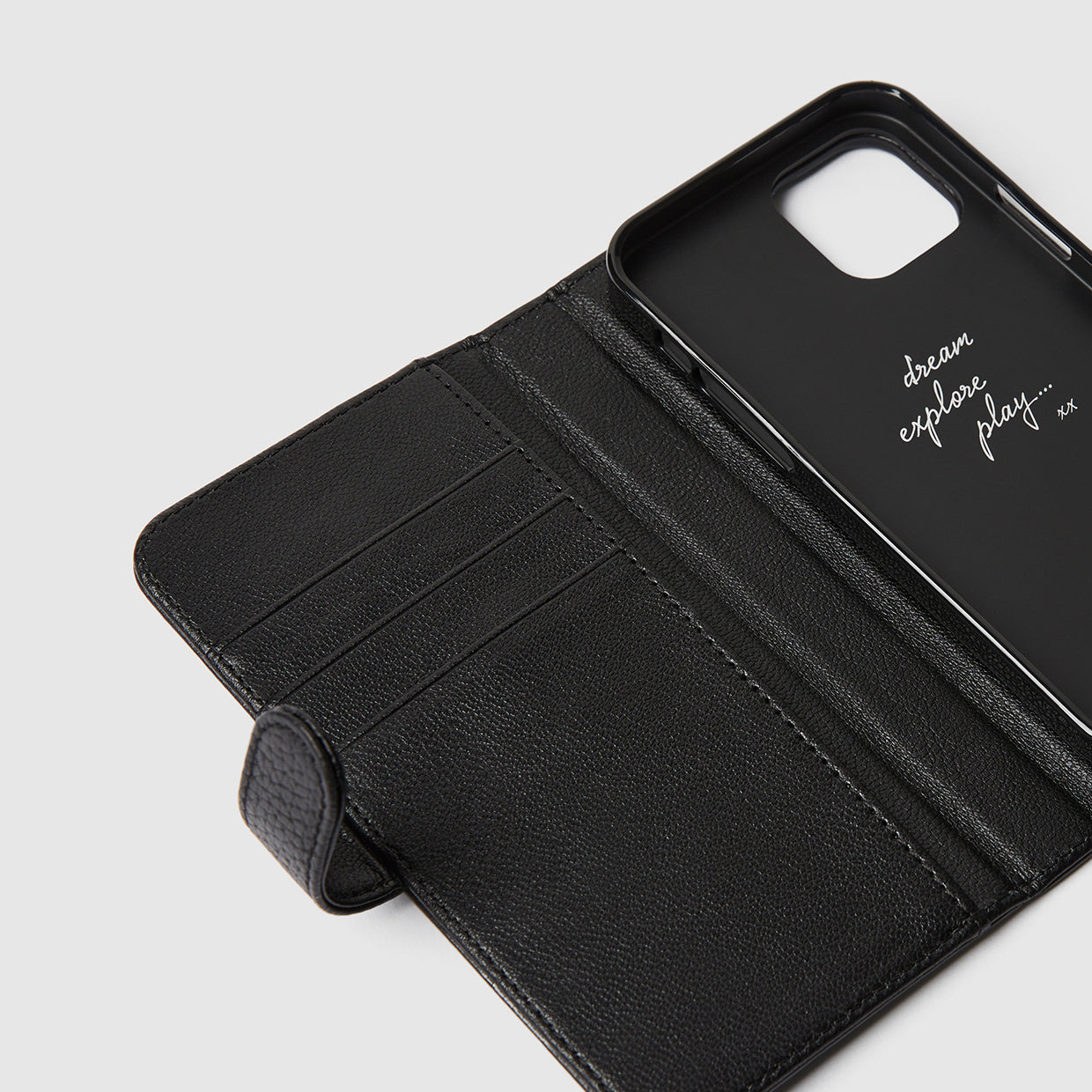 Mim-Mazing Flip Case For iPhone 12-12 Pro - Black Silver