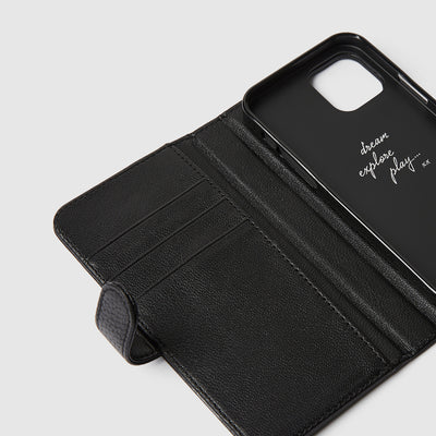 Mim-Mazing Flip Case For iPhone 12-12 Pro - Black Silver