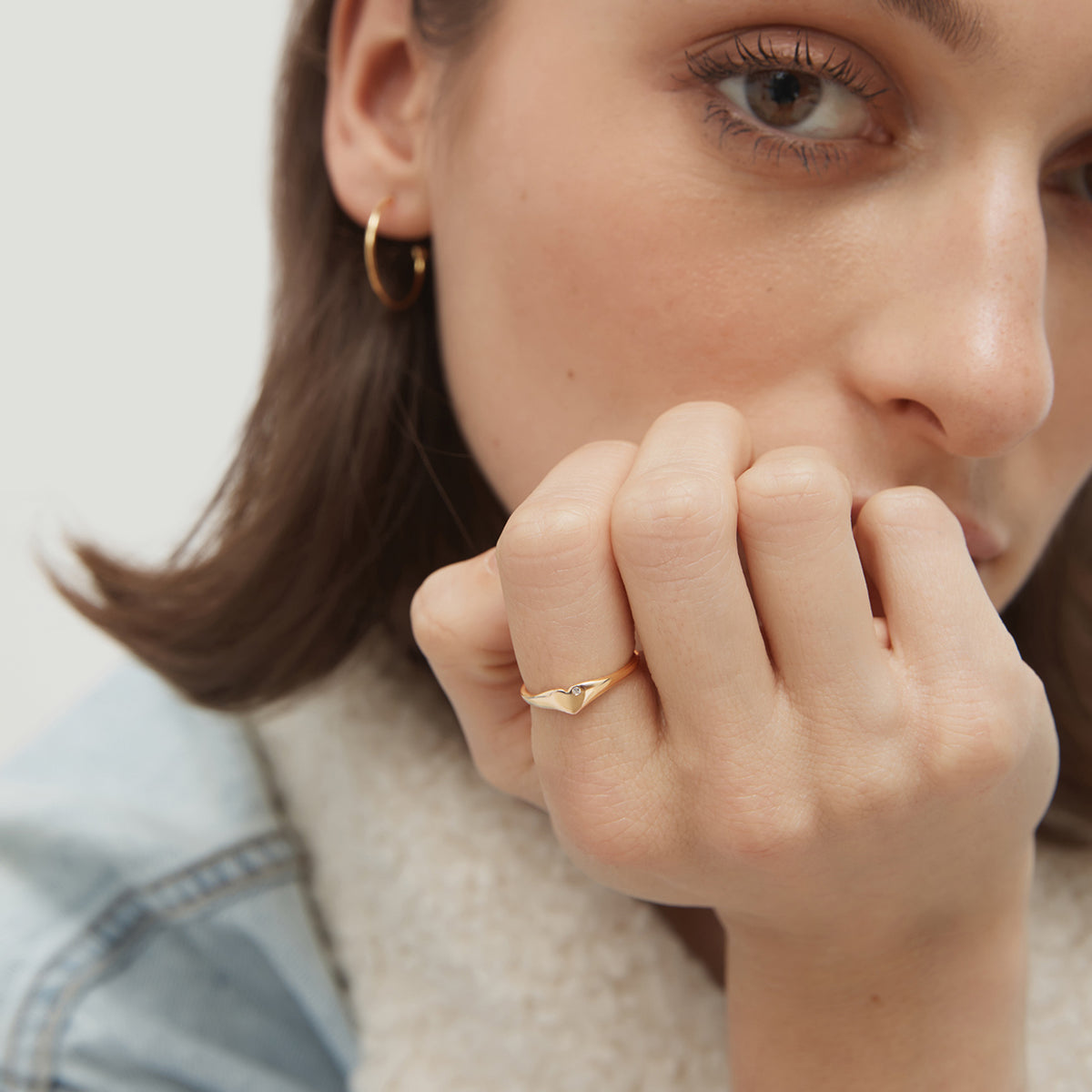 Beat Sterling Silver Ring - Gold