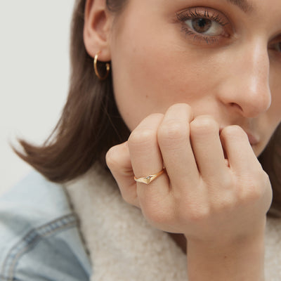Beat Sterling Silver Ring - Gold
