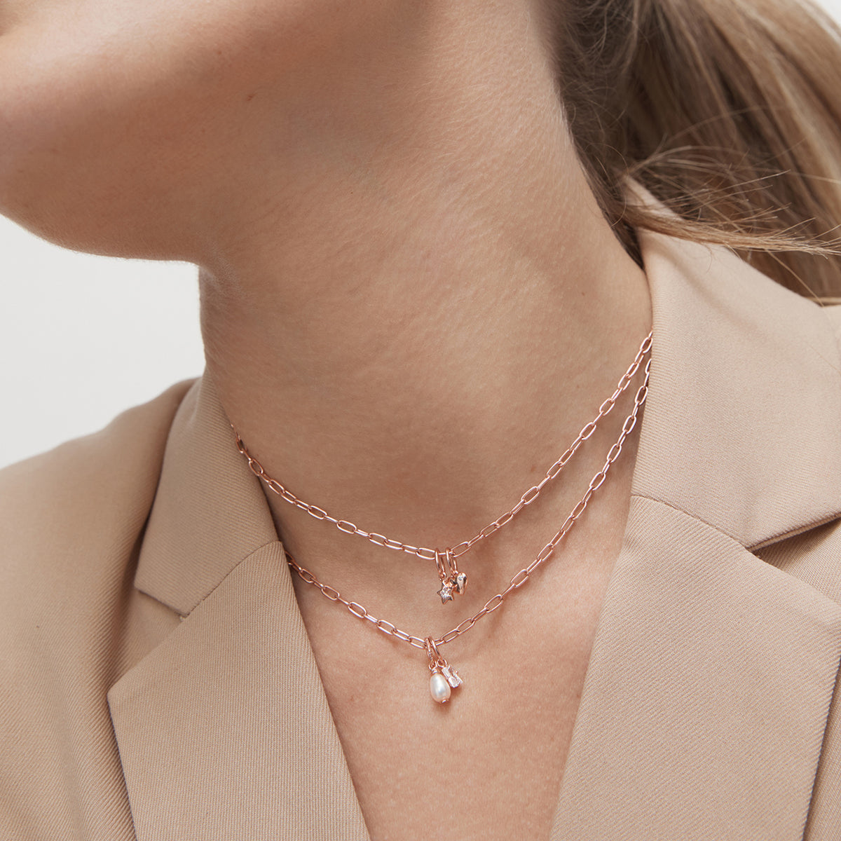 Star Blazer Sterling Silver Charm - Rose Gold