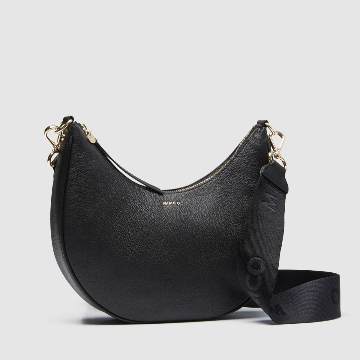 Classico Crescent Crossbody Bag - Black Light Gold
