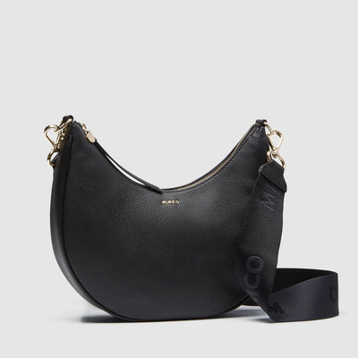 Classico Crescent Crossbody Bag - Black Light Gold
