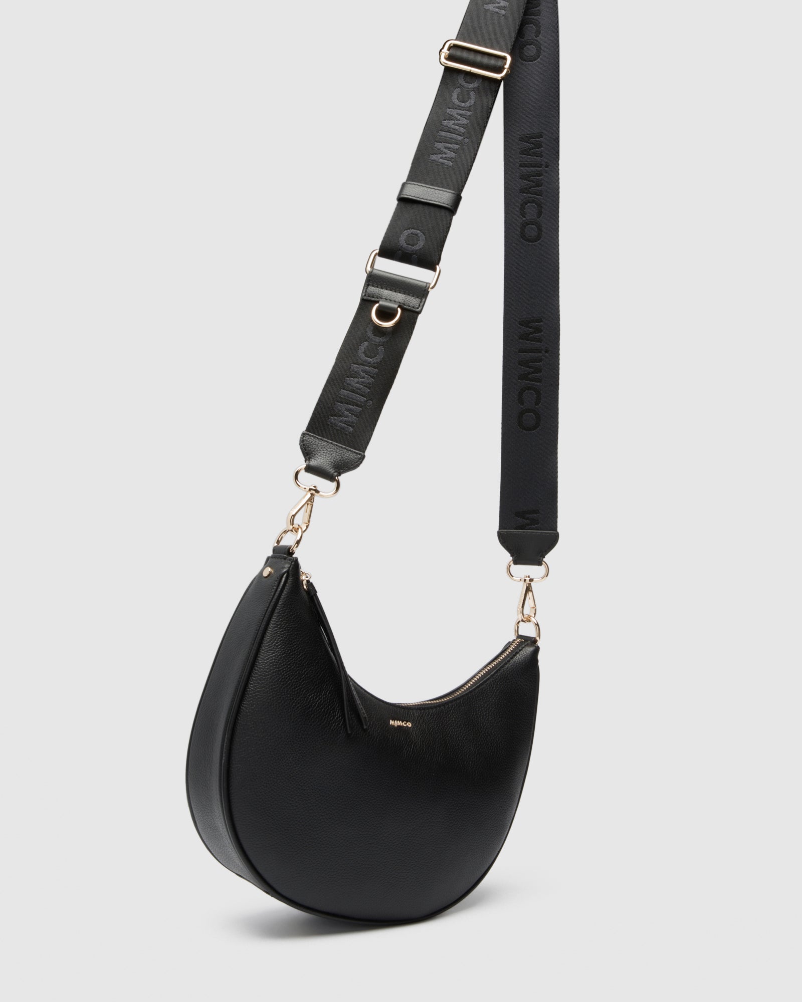 Classico Crescent Crossbody Bag - Black Light Gold